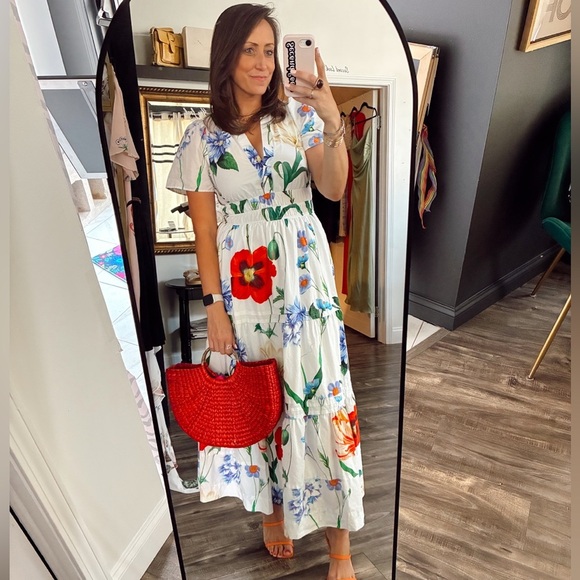 Anthropologie Dresses & Skirts - Anthropologie Somerset Tiered Maxi Dress Botanical Spring Flower Floral size S